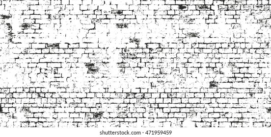 Distressed overlay texture of old brickwork, grunge background. abstract halftone vector illustration.