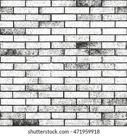 Distressed overlay texture of old brickwork, grunge background. abstract halftone vector illustration.