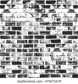 Distressed overlay texture of old brickwork, grunge background. abstract halftone vector illustration.