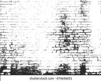 Distressed overlay texture of old brickwork, grunge background. abstract halftone vector illustration.