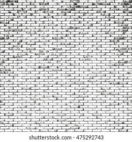 Distressed overlay texture of old brickwork, grunge background. abstract halftone vector illustration.