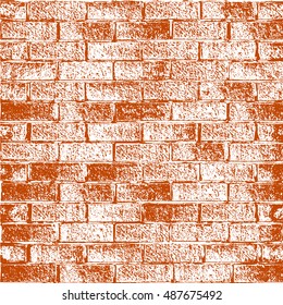 Distressed overlay texture of old brickwork, grunge background. abstract halftone vector illustration.