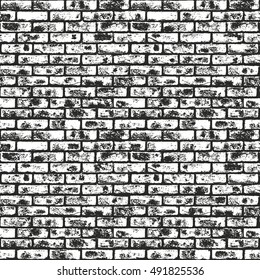 Distressed overlay texture of old brickwork, grunge background. abstract halftone vector illustration.