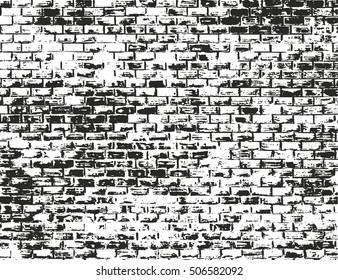 Distressed overlay texture of old brickwork, grunge background. abstract halftone vector illustration.