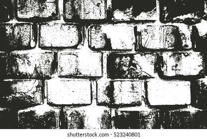 Distressed overlay texture of old brickwork, grunge background. abstract halftone vector illustration.