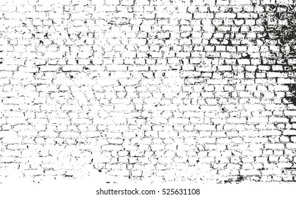 Distressed overlay texture of old brickwork, grunge background. abstract halftone vector illustration.