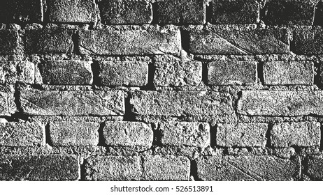 Distressed overlay texture of old brickwork, grunge background. abstract halftone vector illustration.