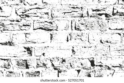 Distressed overlay texture of old brickwork, grunge background. abstract halftone vector illustration.