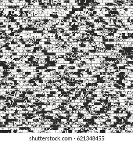 Distressed overlay texture of old brickwork, grunge background. abstract halftone vector illustration.