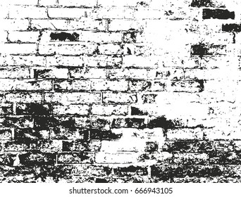 Distressed overlay texture of old brickwork, grunge background. abstract halftone vector illustration.