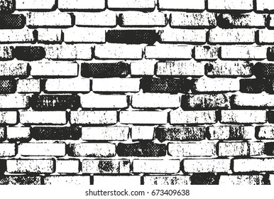Distressed overlay texture of old brickwork, grunge background. abstract halftone vector illustration.
