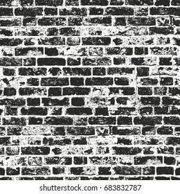 Distressed overlay texture of old brickwork, grunge background. abstract halftone vector illustration.