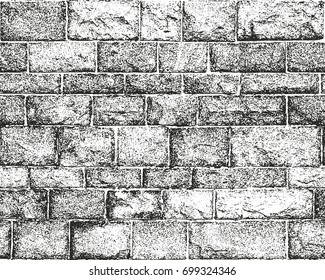 Distressed overlay texture of old brickwork, grunge background. abstract halftone vector illustration.