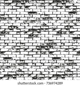 Distressed overlay texture of old brickwork, grunge background. abstract halftone vector illustration.