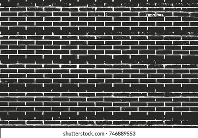 Distressed overlay texture of old brickwork, grunge background. abstract halftone vector illustration.