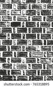 Distressed overlay texture of old brickwork, grunge background. abstract halftone vector illustration.