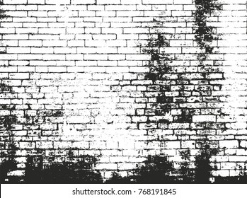 Distressed overlay texture of old brickwork, grunge background. abstract halftone vector illustration.