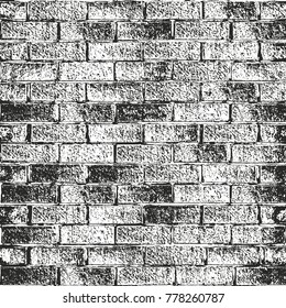 Distressed overlay texture of old brickwork, grunge background. abstract halftone vector illustration.