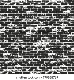 Distressed overlay texture of old brickwork, grunge background. abstract halftone vector illustration.