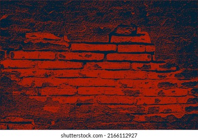 Distressed overlay texture of red, brown cracked concrete, stone or asphalt. grunge background. abstract halftone vector illustration