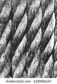 Distressed overlay texture of rope. grunge background. abstract halftone vector illustration