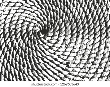 Distressed overlay texture of rope. grunge background. abstract halftone vector illustration