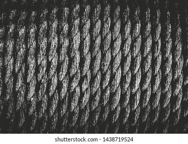 Distressed overlay texture of rope. grunge background. abstract halftone vector illustration