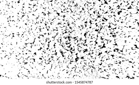 Distressed overlay texture of rough surface, cracked concrete, stone and asphalt. Grunge background. One color graphic resource.