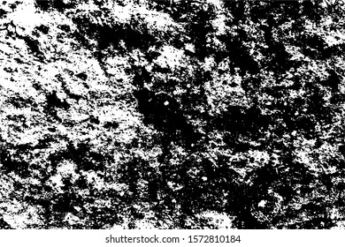 Distressed overlay texture of rough surface, cracked concrete, stone and asphalt. Grunge background. One color graphic resource.