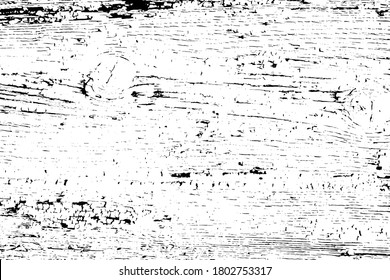 Distressed overlay texture of rough surface, wooden wall with old painted layee cracked. Grunge background. One color graphic resource.