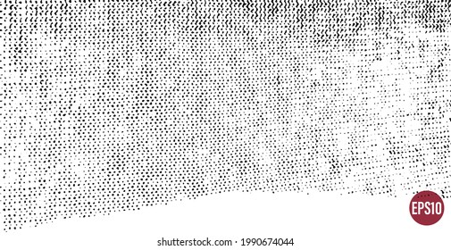 Distressed overlay texture of rough surface, textile, woven fabric. Grunge background. One color graphic resource.