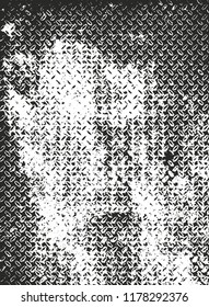 Distressed overlay texture of rusted peeled metal. grunge background. abstract halftone vector illustration