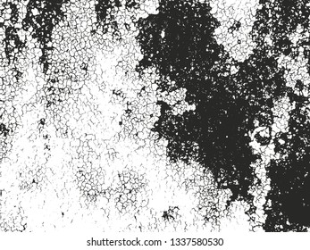 Distressed overlay texture of rusted peeled metal. grunge background. abstract halftone vector illustration