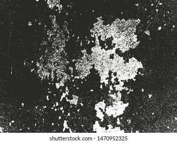 Distressed overlay texture of rusted peeled metal. grunge background. abstract halftone vector illustration