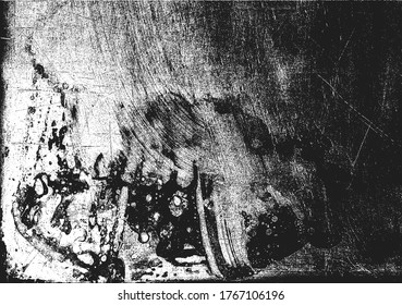 Distressed overlay texture of rusted peeled metal. grunge background. abstract halftone vector illustration