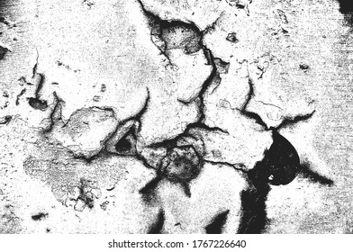 Distressed overlay texture of rusted peeled metal. grunge background. abstract halftone vector illustration