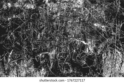 Geschälte Overlay-Textur aus rostfreiem geschältem Metall. brüchiger Hintergrund. abstrakte Halbtonvektorgrafik