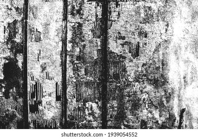 Distressed overlay texture of rusted peeled metal. grunge background. abstract halftone vector illustration