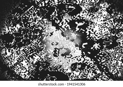 Geschälte Overlay-Textur aus rostfreiem geschältem Metall. brüchiger Hintergrund. abstrakte Halbtonvektorgrafik