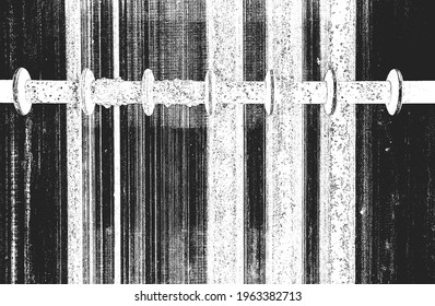 Distressed overlay texture of rusted peeled metal, pipes grunge background. abstract halftone vector illustration