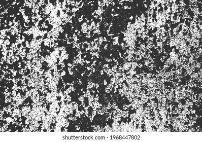 Distressed overlay texture of rusted peeled metal. grunge background. abstract halftone vector illustration