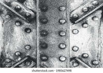 Distressed overlay texture of rusted peeled metal. grunge background. abstract halftone vector illustration