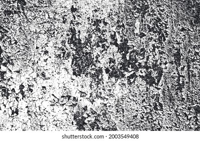 Distressed overlay texture of rusted peeled metal. grunge background. abstract halftone vector illustration