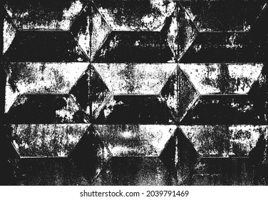 Distressed overlay texture of rusted peeled metal. grunge background. abstract halftone vector illustration