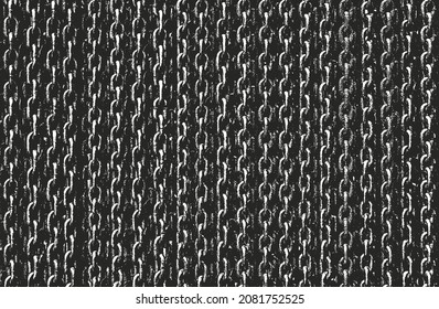 Distressed overlay texture of rusted peeled metallic chain. grunge background. abstract halftone vector illustration