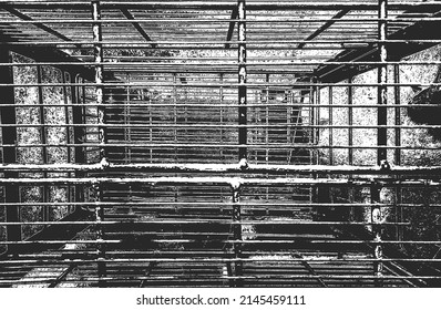 Geschälte Overlay-Textur aus rostfreiem geschältem Metall. brüchiger Hintergrund. abstrakte Halbtonvektorgrafik
