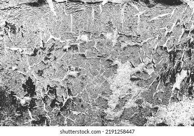 Geschälte Overlay-Textur aus rostfreiem geschältem Metall. brüchiger Hintergrund. abstrakte Halbtonvektorgrafik