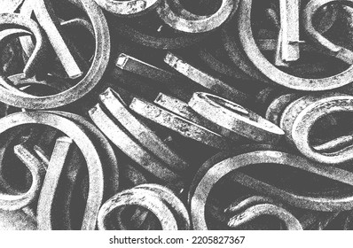 Distressed overlay texture of rusted peeled metal. grunge background. abstract halftone vector illustration