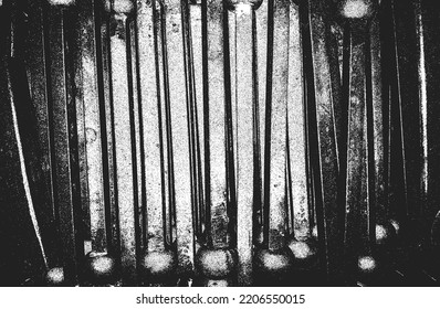 Distressed overlay texture of rusted peeled metal. grunge background. abstract halftone vector illustration