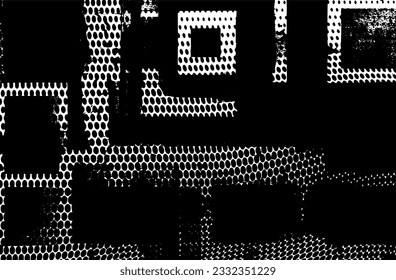 Textura superpuesta en peligro del metal pelado. fondo grueso. ilustración abstracta de vector de medio tono